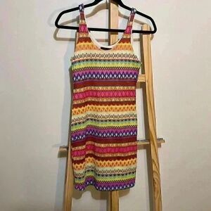Honey Punch made in the USA crochet rainbow dress small
